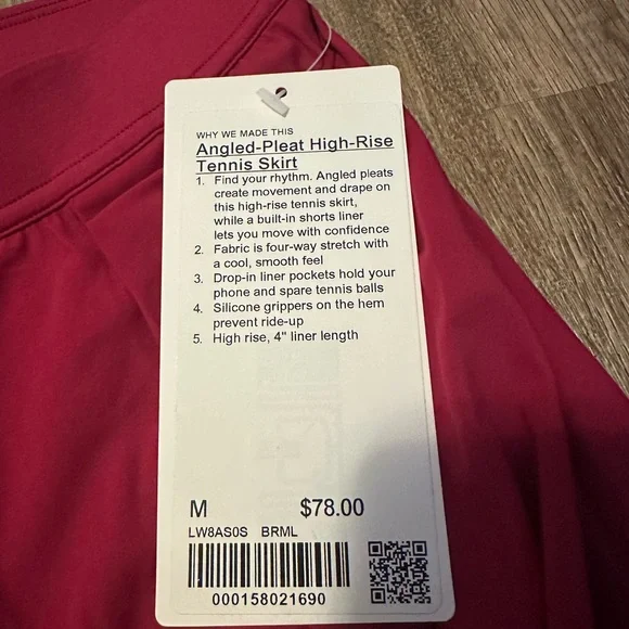 Lululemon Angled Pleat High Rise Tennis Skirt - Picture 5 of 5